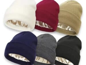 A group of six different colored hats.